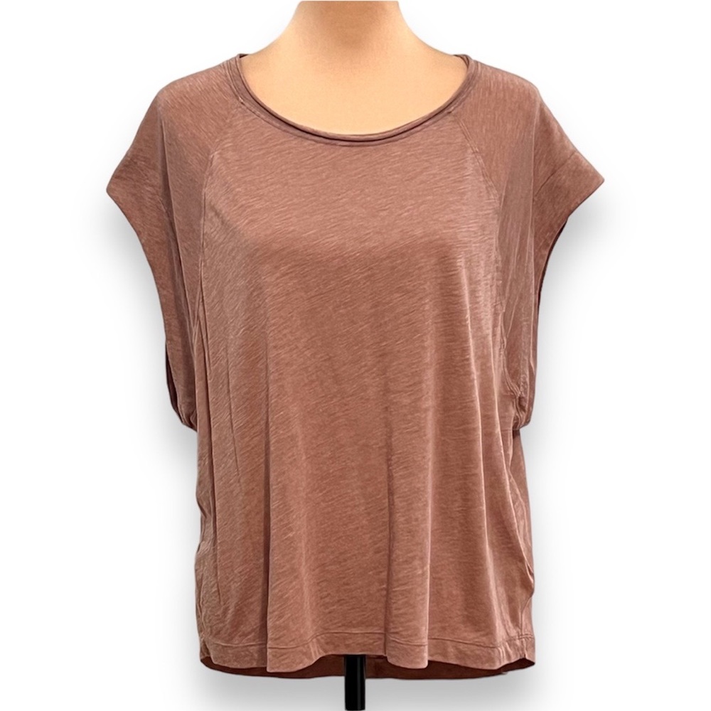 Free People We The Free Halo Tee Top Desert Ash Tan XS/Extra Small Relaxed Fit